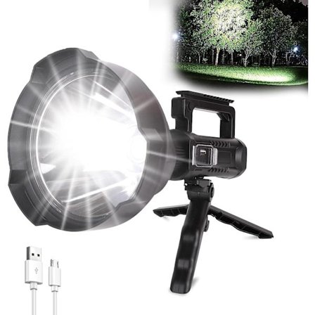 Uppladdningsbar Handhållen Spotlight Ficklampa 90000 Höga Lumen, Sup