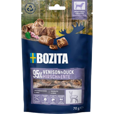 Bozita Hund - Snacks Meaty Bites Venison & Duck 70 g - Hund - Hundegodbiter & tyggebein - Belønningsgodbiter for hund - ZOO.no