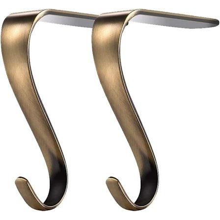 2 st metallspishällar för strumpor, spishällar, julstrumpor, metallkrokar för julstrumpor, för spis, dörr, bord (guld)