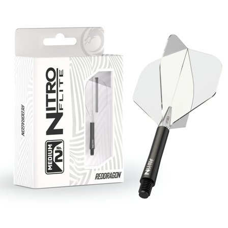 Nitro Flite - Integrated Flight and Shaft Black & Clear | Winmau.com Medium