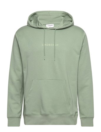 Lindbergh Logo Chest Print Hoodie Sweat - Green - S
