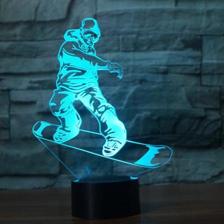 3D Lumilauta Yövalo Lamppu Illuusio Yövalo 7 Väriä Vaihtuva Kosketuskytkin Työpöydän Koristelamput Akryyli Tasainen ABS-Pohja USB-Kaapeli Leikki-Bussi