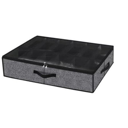 Go Go Gadget - Skoförvaring - Förvaringsväska - Dammtät - Skoorganisatör - Underbäddsförvaring - 12 Fack - Antracit