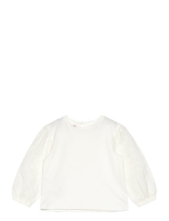 Mango Embroidered Sleeve T-Shirt - White - 98