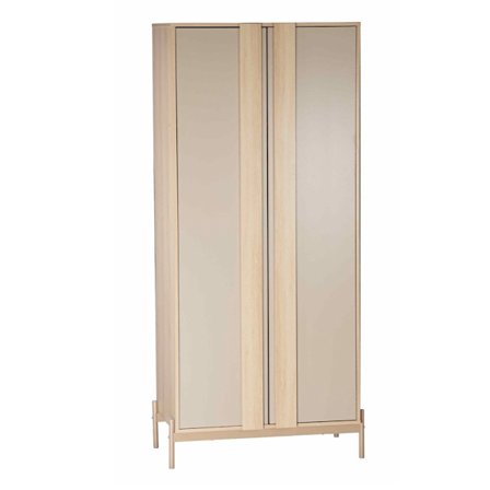 Cappuccino-vaatekaappi, 2 ovea, Latte Sonoma, 84,6 x 50 x 185 cm