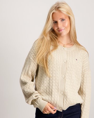 Tommy Hilfiger CABLE CARDIGAN Beige Pullover Mädchen - Kids Brand Store