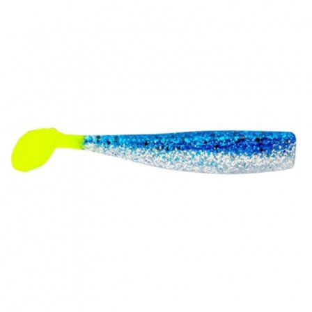 Lunker City Shaker Shad, 8cm, Blue Ice Chartreuse Tail - (10-pack)
