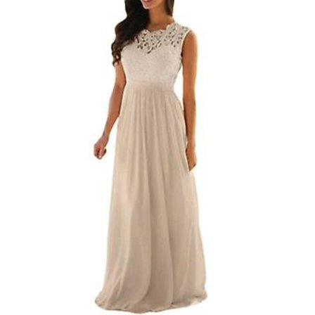 Naisten pitsinen elegantti hääjuhla iltapuku mekko juhlapuvut morsiusneitojen mekot (XXL)