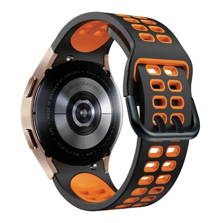 Samsung Galaxy Watch 5 / 4 klockarmband i silikon med dubbla färger - Svart / Orange