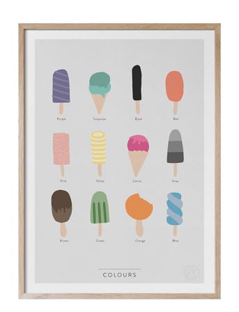 Colours - På Engelska Home Kids Decor Posters & Frames Posters Food Multi/mønstret Kunskapstavlan