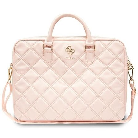 Guess Quiltad 4G-väska för en 16" bärbar dator - rosa