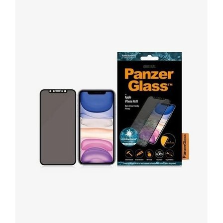 PanzerGlass E2E Super+ privacy hærdet glas til iPhone XR / 11 - med sort ramme
