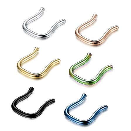 6 stk. 1/1,2/1,6 mm 316l kirurgisk stål U-formet nese septum henger retainer ring_Overraskelse