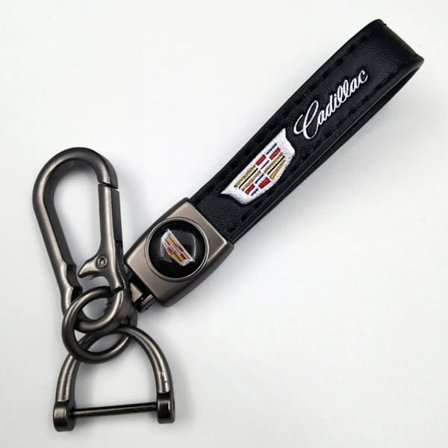 Personlig metallnøkkelring med logo - Herr Cadillac lærnøkkelring Cadillac Cadillac Gunmetal Hardware