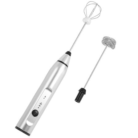 Uppladdningsbar elektrisk mjölkskummare med 2 vispar, handhållen Fo DXGHC