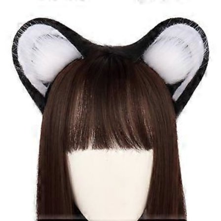 Realistinen el imen korvan hiuspanta roolileikkeihin, puku p h n, Halloween-p hineet, japanilaistyylinen taivutettava panta, musta valkoinen black 