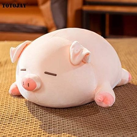 40-60CM Kawaii Liggande plysch Piggy Toy Animal Plushie Squishy Pig Fylld docka Sömnkudde Barn baby tecknad gåva 40cm openeyes