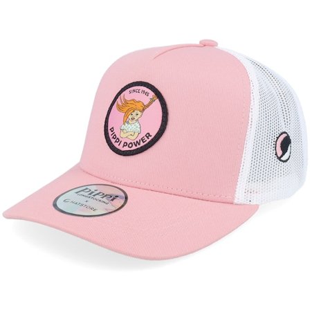 Pippi Långstrump - Rosa trucker Keps - Kids Pippi Power Pink/ White Trucker @ Hatstore