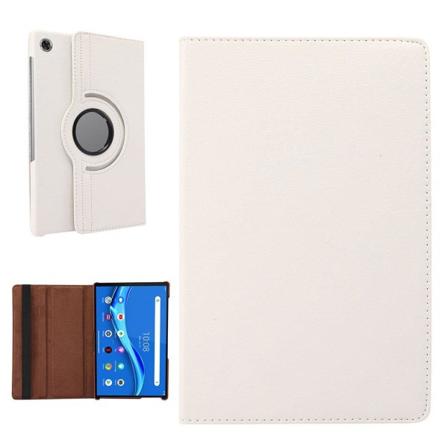 Lenovo Tab M10 FHD Plus 360 graders läderfodral med litchi-textur - Vit Vit