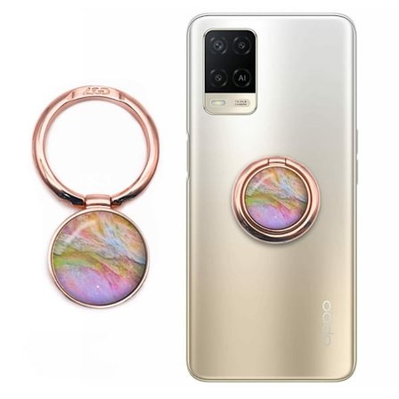 Tyylikäs marmorikuvioinen Universaali puhelimen rengaskannatin - Vaaleanpunainen Sekoitus