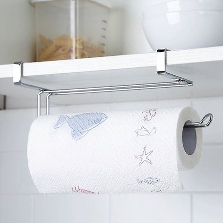 Säädettävä keittiöpaperiteline, kaapin päälle asennettava pyyheteline, hyllyn alle asennettava WC-paperiteline