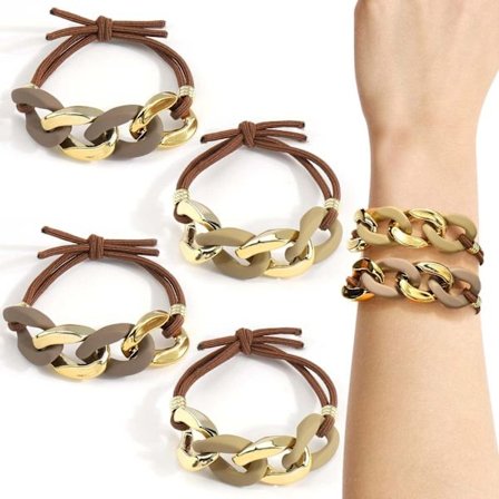 Hårband Armband, 4 st Skonsamma Hårgummis för Kvinnor & Flickor, Hästsvanshållare för Tjockt Hår, Sömlösa Gummiband Håraccessoarer