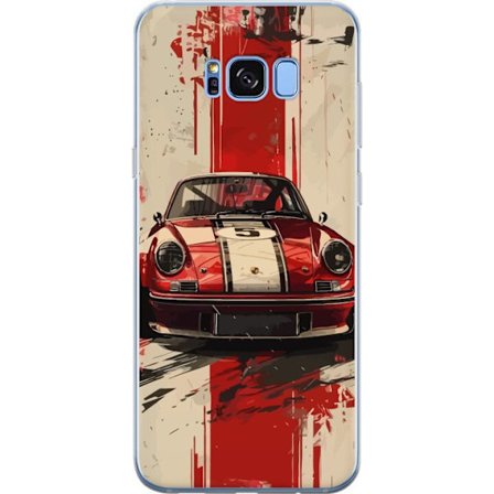 Yhteensopiva Puhelinkuori Samsung Galaxy S8 Klassinen punainen kilpa-auto valkoisilla raidoilla retro urheiluauto kuvaus autoharrastajille ja moottori