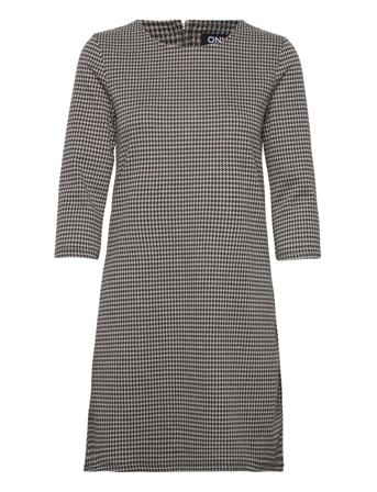 Onlbrilliant 3/4 Check Dress Noos Jrs Dresses Cocktail Dresses Svart ONLY*Betinget Tilbud