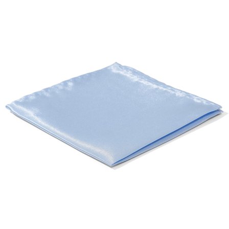 Shiny Baby Blue Simple Pocket Square for Men - Solid Colour Pocket Squares