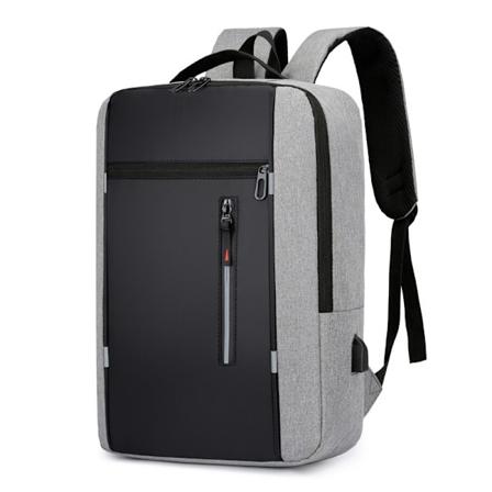 Ny stil enkel affärs casual stor kapacitet multifunktionell USB datorväska fashionabel koreansk stil trendig ryggsäck för att gå ut Grå