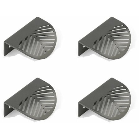 4 st bladformade skåpshandtag i svart mässing för köksmöbler