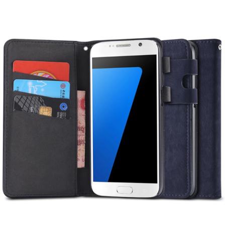 Samsung Galaxy S7 - Praktiskt Plånboksfodral i lent läder Beige