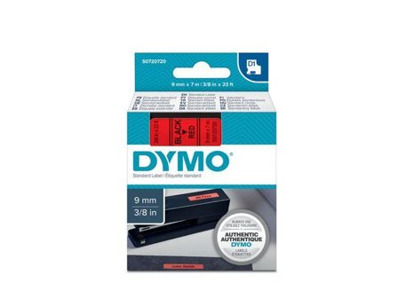 DYMO D1 9mm 1pk, Sort/Rod