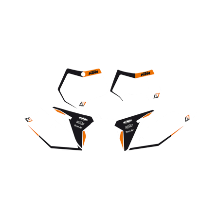 Kit Adesivi Portanumero Grafica Blackbird Pre-tagliato Arancio-Nero-Bianco - KTM 530 EXC 2011-2011