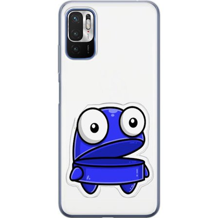 Yhteensopiva Puhelinkuori Xiaomi Xiaomi Redmi Note 10 5G Sininen piirroselokuva hahmo, jolla on avoin ilme ja suuret silmät hauskaan kuvitukseen