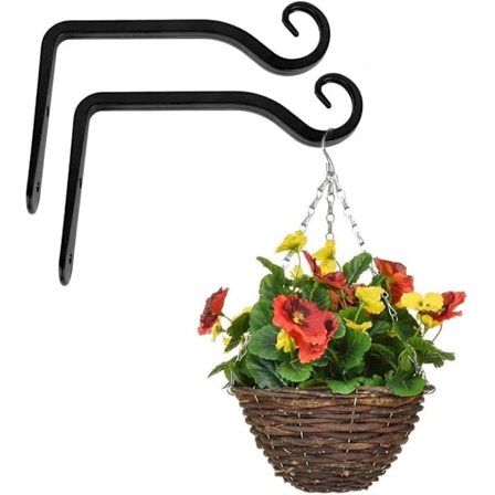 Sjælden perle hængende kurv rack plante krog kurv krog vægmontering blomsterstativ 2stk