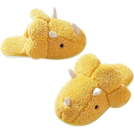 Aikuisten Unisex Eläinsäppärit Lämmin Plussinen Dinosauruksen Muotoinen Kotisaappaat Hauskat Triceratops-Säppärit Liukumattomat Makuuhuonesäppärit