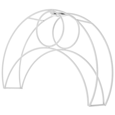 Måneformet lampeskærmholder udskiftning lampeholder ståltråd lampeskærm stativ lanterne (22.60X18.00X5.00CM, sølv)