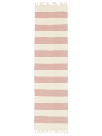 Küchenteppich Cotton Stripe 80X300 Baumwolle Gestreift Rosa