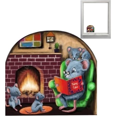 Intressant mus hål vägg mus i ett hål väggdekal | Mus läsbok i väggklistermärke väggmålning hemdekal djur för hemväggdekor