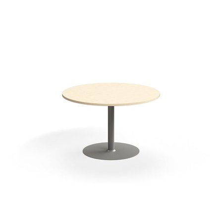 Table VERTICUS, Ø1200x720 mm, birch/silver
