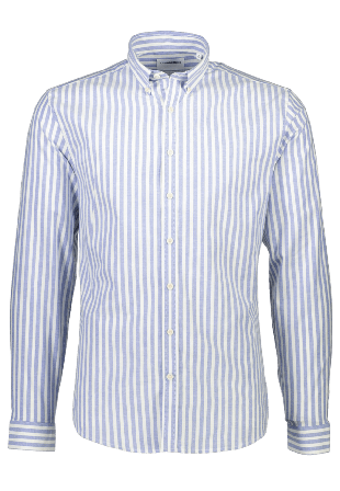 Lindbergh Striped Superflex Oxford L/S Skjortor Herr Blå L