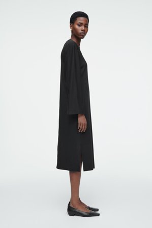 COS Women's Abito Midi A Colonna In Jersey in Nero