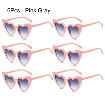 6 stk. Hjerteformede Solbriller Kjærlighet Hjerte Solbriller 6 STK - ROSA[GP]