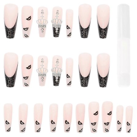 1 Set Nagelkit Med Lim Glitter Lösnaglar Bärbara Falska Naglar Manikyr Lösnaglar Z[D]