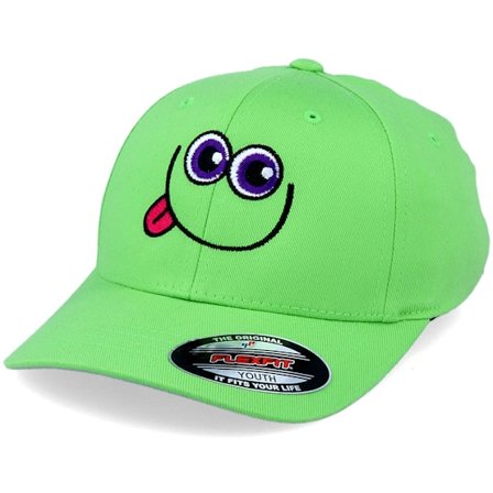 Kiddo Cap - Zelená flexfit Kšiltovka - Kids Tricky Smile Fresh Green Flexfit @ Hatstore