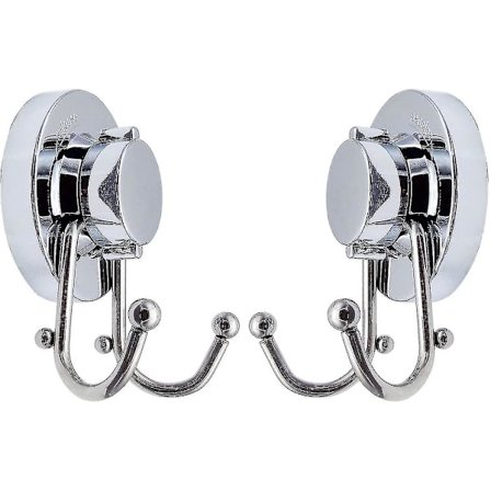 (2 styk) Rustfrit Stål Dobbelt Sugeskålskroge Vakuumsugeskålskrog Badekåbeophæng