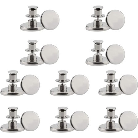 (1)20 sæt 17mm udskiftning falske jean knapper sømløse aftagelige