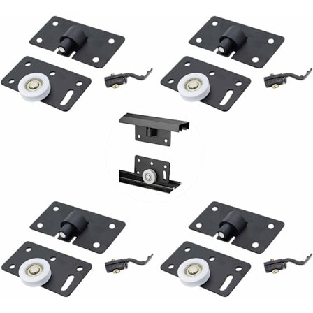 4 stk. Nylon Garderobedør Rullesett, Skyvedør Rulleskap Skyvedør Dør, Møbelhjul Skyve Hjul, for Skyvedør Garderobe