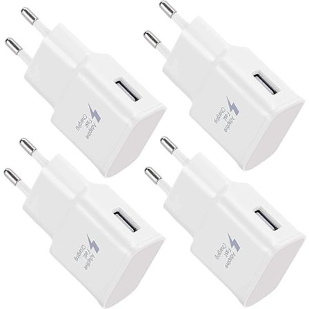 4-pak 5V-2A USB Strømadapter Sokkel Adapter Universal Hurtiglader til iPhone 12/11/X 8/7/6, Samsung Galaxy S22 S21 S20